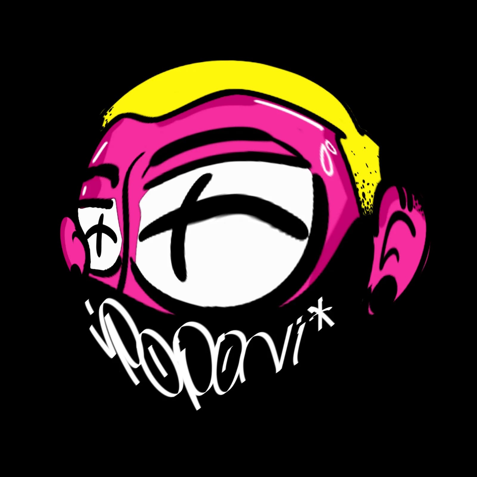 Graffiti Sticker – Pink Character Logo Decal | POPONI